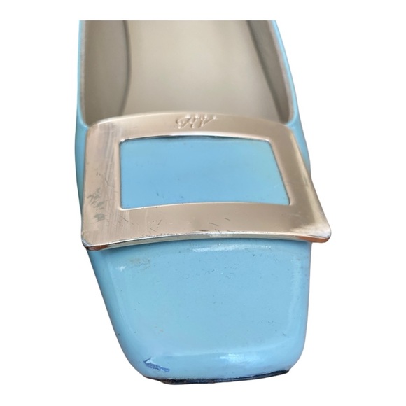 ROGER VIVIER Patent Leather Decolleté Belle Vivier Pumps blue size EU 39 US 9 - Picture 4 of 15